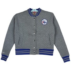Philadelphia 76ers Mitchell & Ness NBA Womens Small Varsity Jacket Quilted NWT